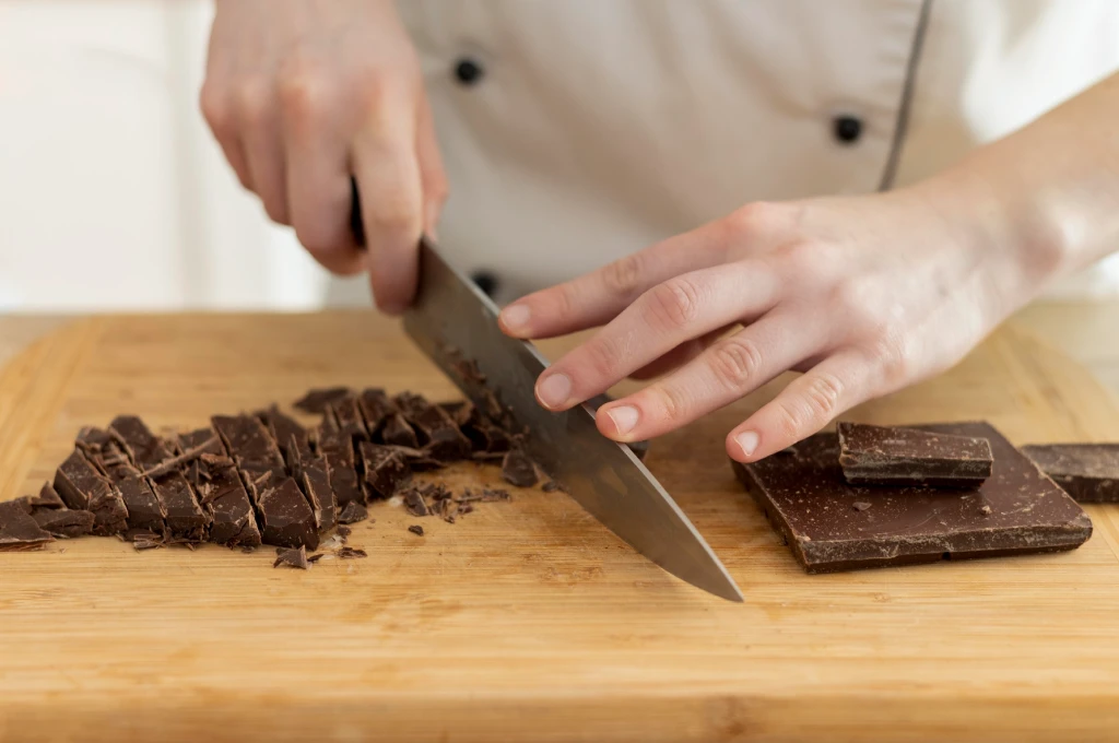 cortar chocolate bano de maria