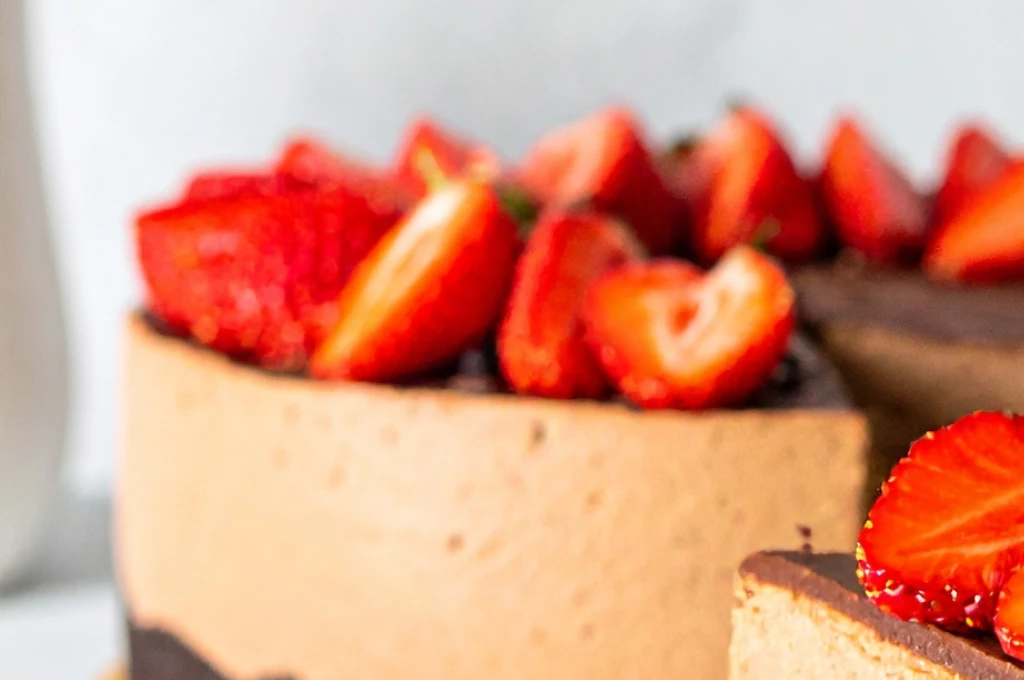 receta cheesecake fresas chocolate oscuro