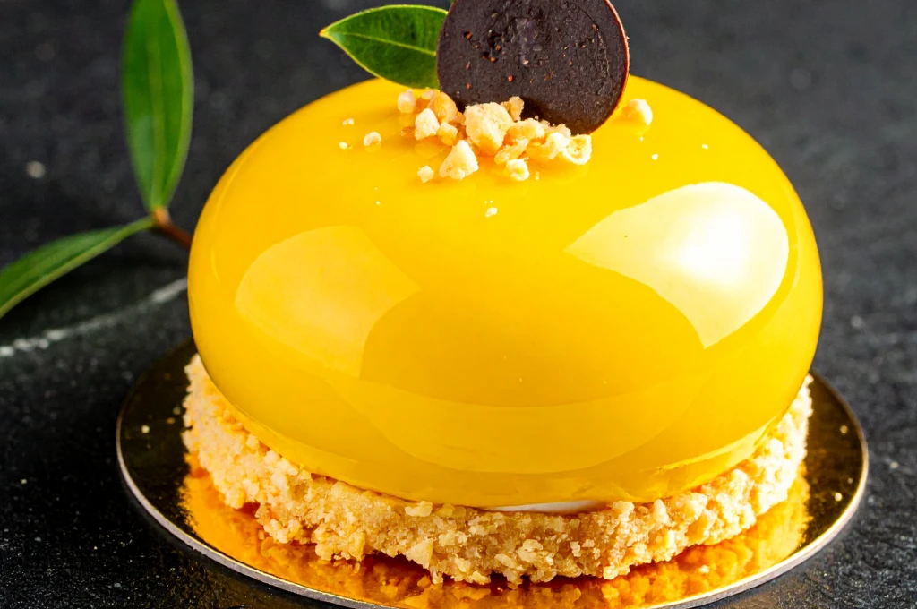 Postre cremoso de mango y coco