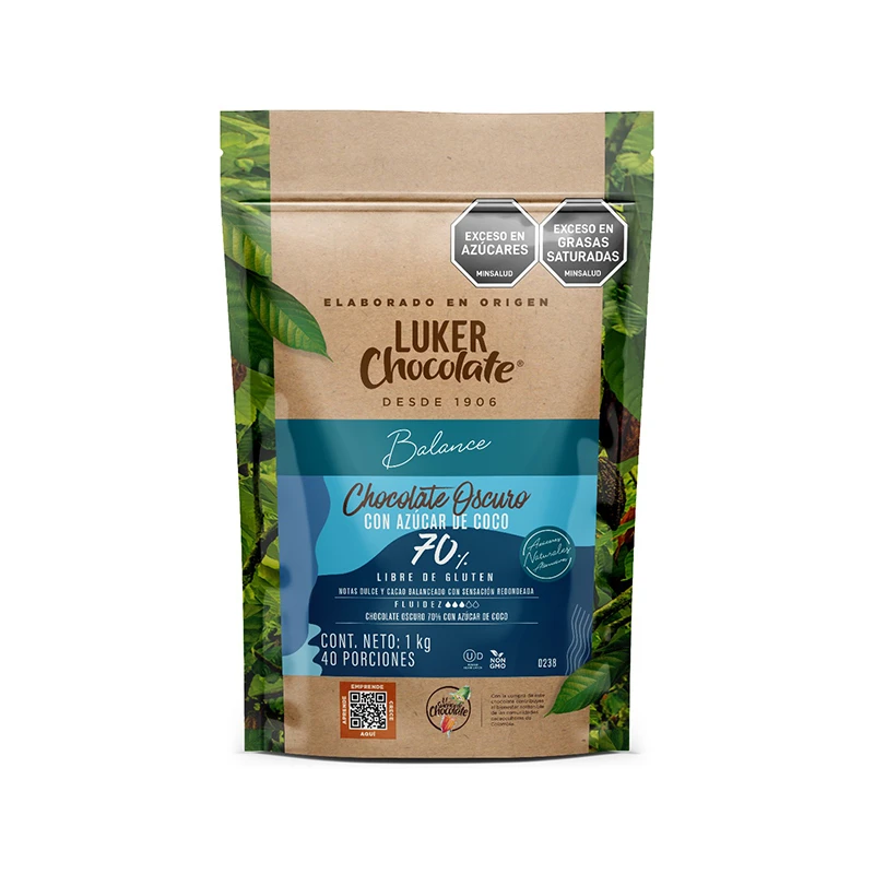 Chocolate oscuro con azúcar de coco 70% 1Kg