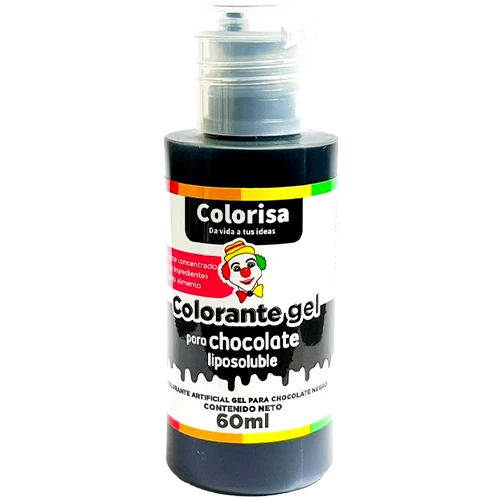 Colorante Gel Liposoluble Colorisa Para Chocolate Negro X 60 Ml