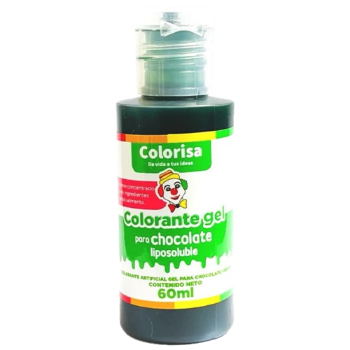 Colorante Gel Liposoluble Colorisa Para Chocolate Verde X 60 Ml