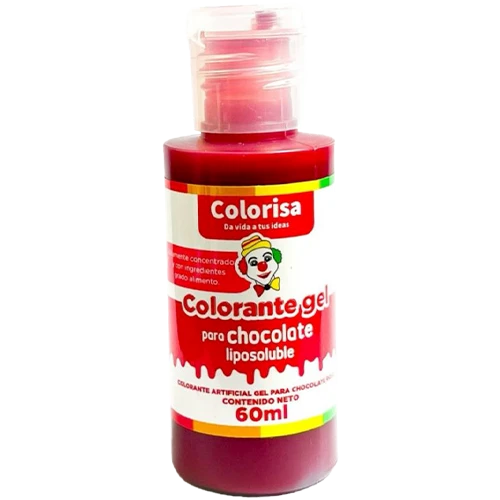 Colorante Gel Liposoluble Colorisa Para Chocolate Rojo X 60 Ml