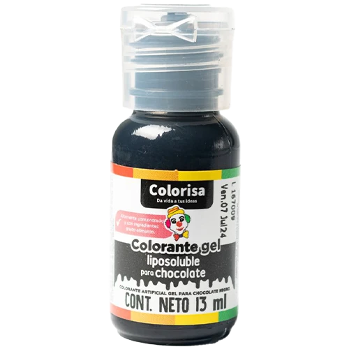 Colorante Gel Liposoluble Colorisa Para Chocolate Negro X 13 Ml