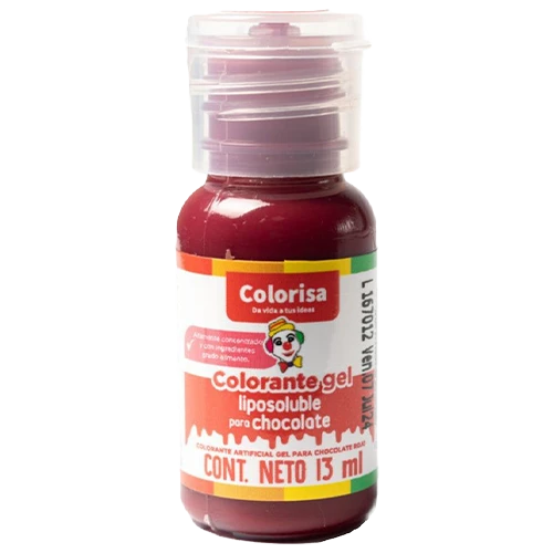 Colorante Gel Liposoluble Colorisa Para Chocolate Rojo X 13 Ml