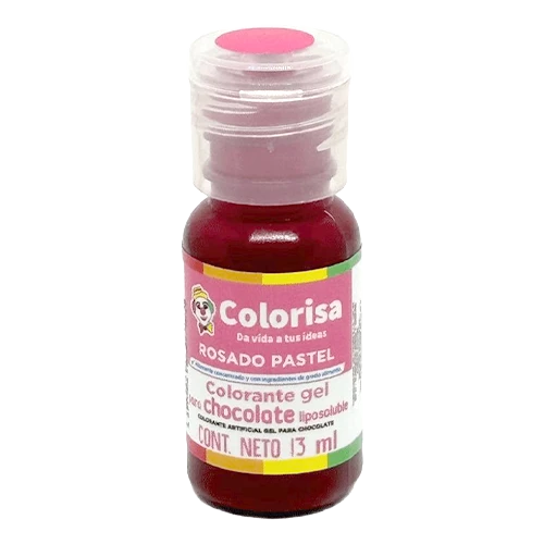 Colorante Gel Liposoluble Colorisa Para Chocolate Rosado Pastel X 13 Ml