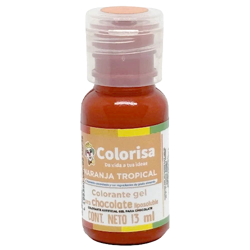 Colorante Gel Liposoluble Colorisa Para Chocolate Naranja Tropical X 13 Ml