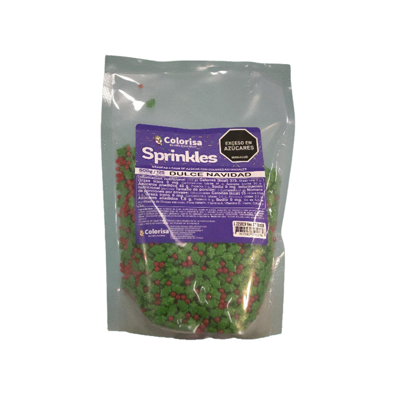 Grageas Colorisa Sprinkles dulce navidad x 500 g