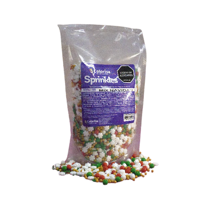 Grageas Colorisa Sprinkles Mix Navidad x 500 g