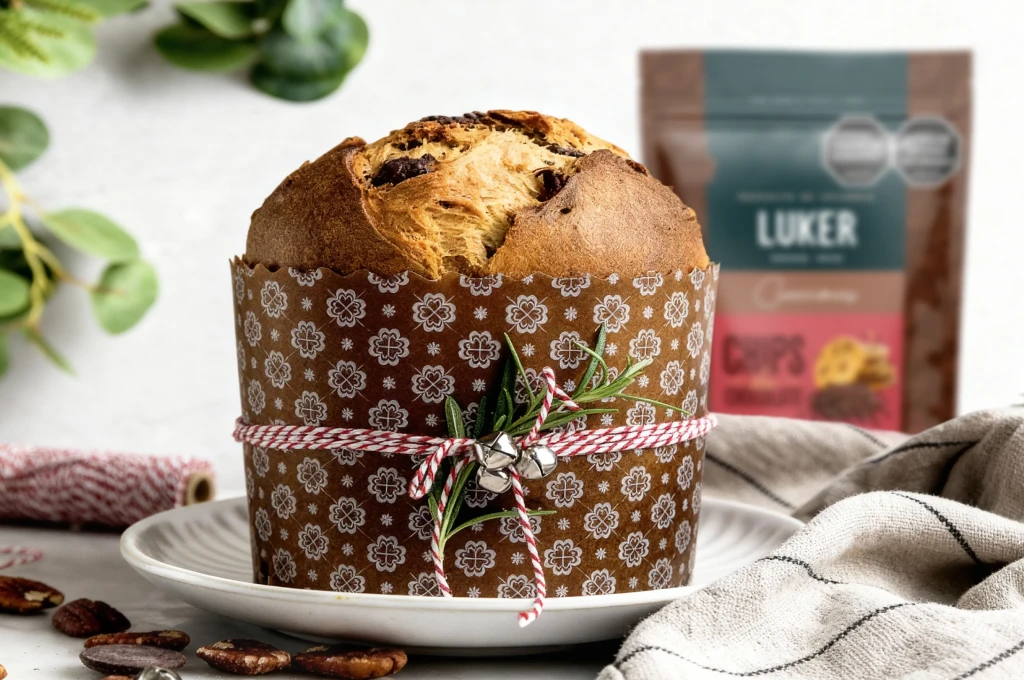 panetón navideño de chocolate