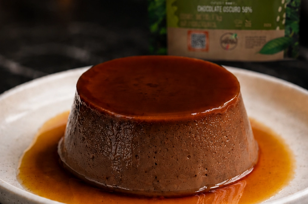Flan saludable de chocolate sin azúcar