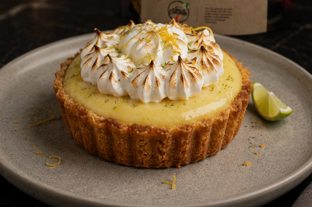 Mini pie de limón con ganache blanca