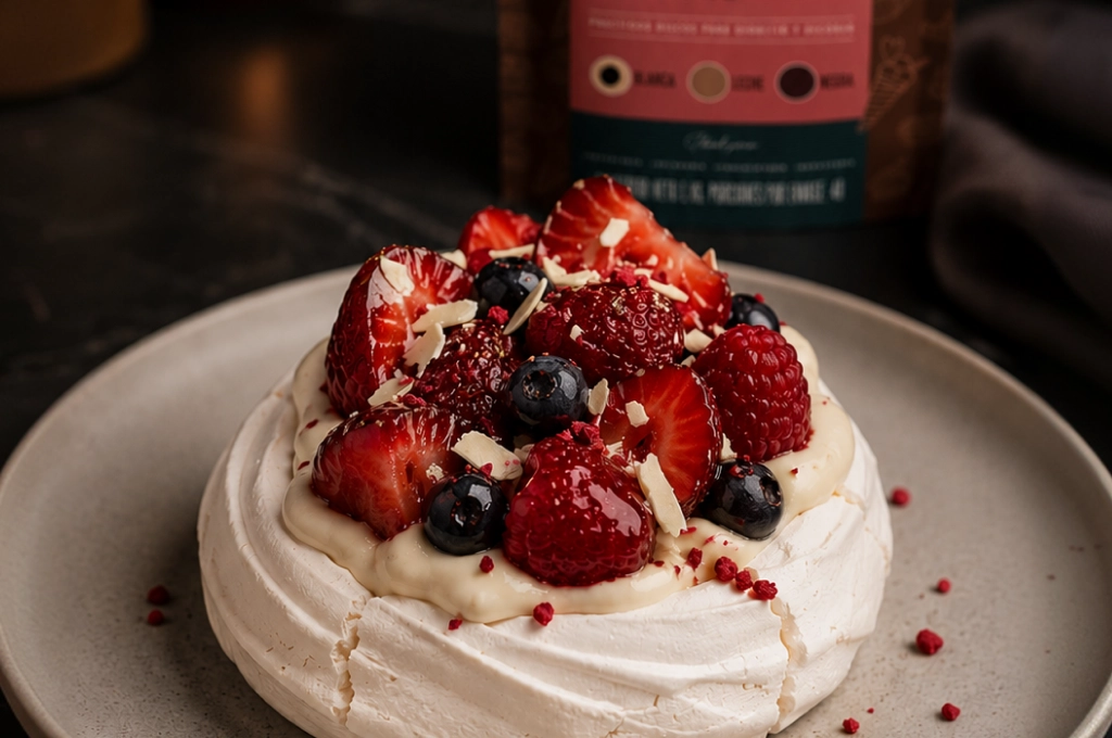 Pavlovas rellenas de chocolate blanco