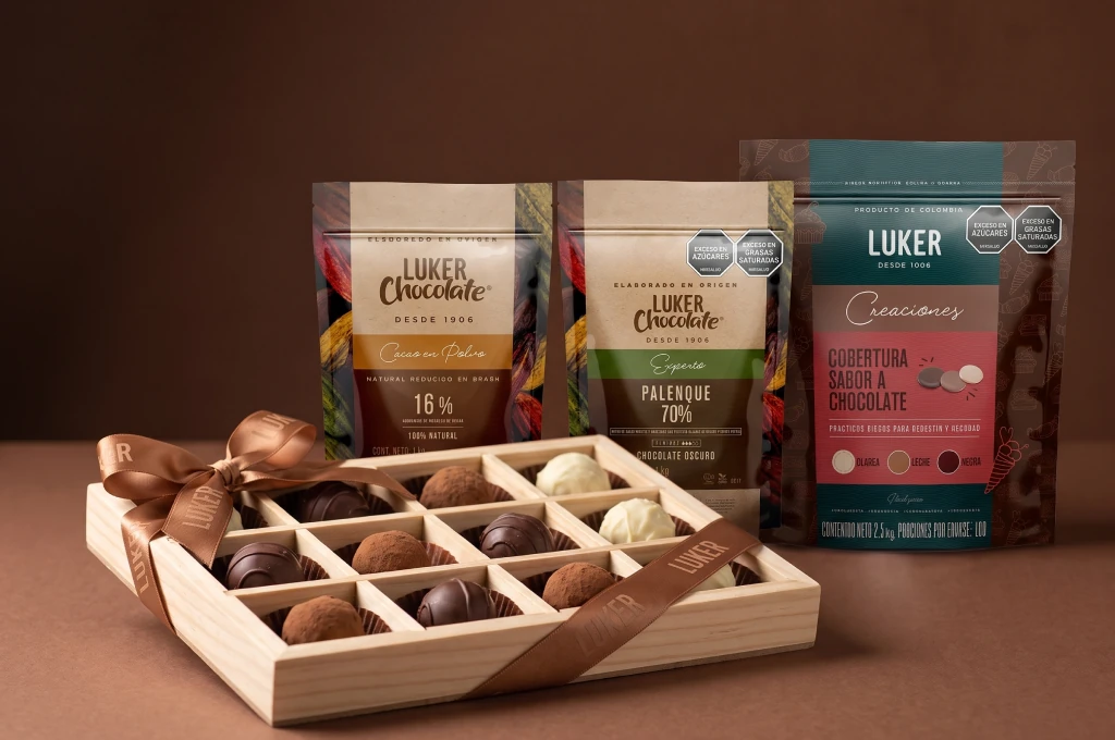 Caja de trufas de chocolate